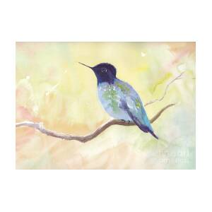 Blue Hummingbird Painting By Yohana Knobloch