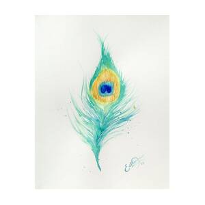 Peacock Feather 2 Painting by Oddball Art Co by Lizzy Love - Fine Art ...