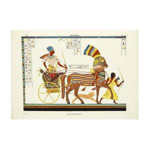 Painting Ancient Egyptian Pharaoh Rameses Ii Chariot 12X16 Inch Framed Art Print 