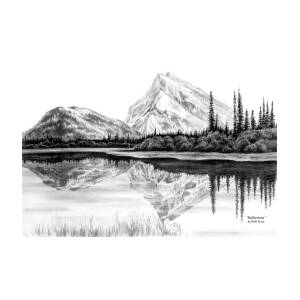 mountain landscape pencil drawing