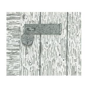 Old lock and latch Drawing by Ed Einboden - Pixels