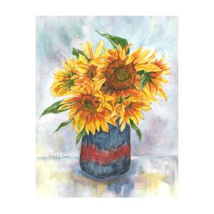 Sunflowers Painting by Barbel Amos - Fine Art America