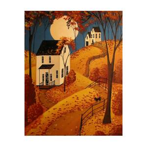 Love Of Autumn - folk art landscape Painting by Debbie Criswell - Fine Art  America