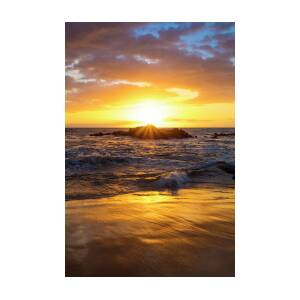 A Golden Sunset At Ulua Beach With Wave Photograph by Jenna Szerlag ...