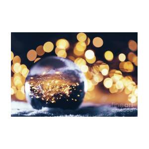 Christmas glass ball in snow. Glitter background Photograph by Michal  Bednarek - Pixels