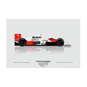 Ayrton Senna ltd.ed.signed art print-1990 McLaren MP4/5B 