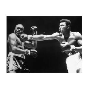 Boxer Cassius Clay Punching Doug Jones by Bettmann