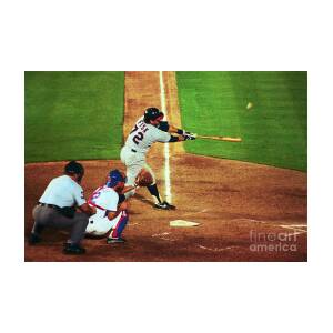 Carlton Fisk Swinging Baseball Bat by Bettmann