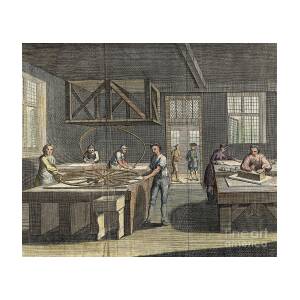 Glass engraver working on a grinding stone Poster Print - Item