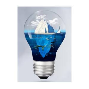 Iceberg in a Light bulb Digital Art by David Loblaw - Pixels