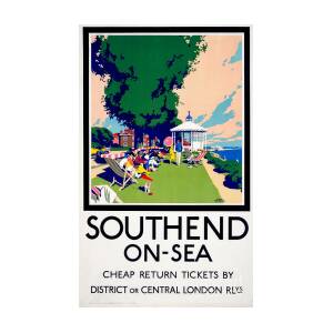 Southend On Sea 2 British Railway Travel Advert Vintage Retro Picture Poster