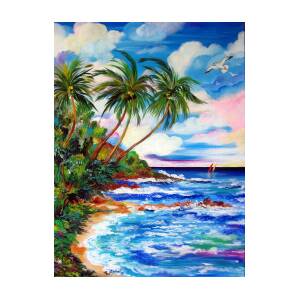 Tropical Beach with Palms Painting by Roberto Gagliardi - Fine Art America