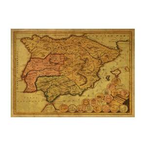 Mapa Portugal Espanha Ibérica 120x90cm Enrolado Frete R$ 20