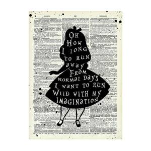 Alice in Wonderland silhouette and quote Digital Art by Mihaela Pater ...