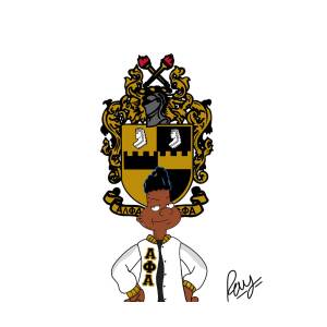 WITH WORDS 8" X 20" ALPHA PHI ALPHA ART PRINT TITLED: IN THE BEGINNING 