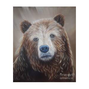Brown Bear Painting Painting by Mo Lee | Pixels