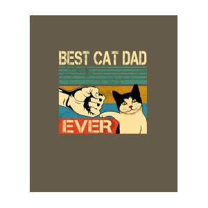 Multicolor 18x18 Cat Dad Funny Souvenir Vintage Coolest Cat Dad Ever Bumping Fist Throw Pillow 