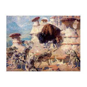 Buffalo Hunt  by William Robinson Leigh   Paper Print Repro 