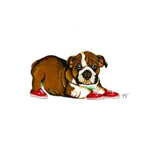 Delegate Foreman Grandpa Bulldog wearing shoes Painting by Kari Van den Eikhof | Pixels