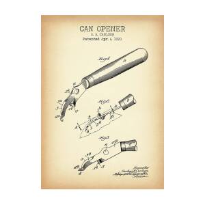 Can opener vintage patent by Dennson Creative