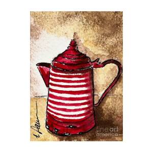 Vintage Metal Coffee Pot by Patricia Panopoulos
