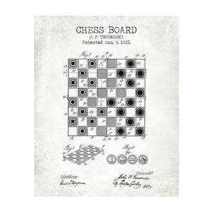 Chess King And Pieces Old Vintage Patent Drawing Print Serving Tray by  GrandeDuc