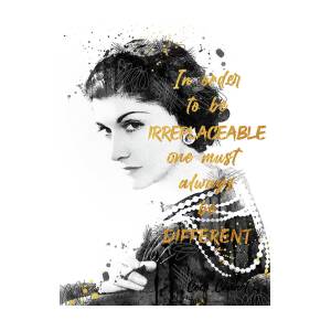 Coco Chanel black watercolor and quote 3 Digital Art by Mihaela Pater -  Pixels
