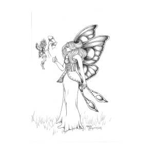 Fairy And Friend Drawing By Delight Mccarty