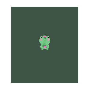 Image via We Heart It  # frog #green #kawaii #red #san…