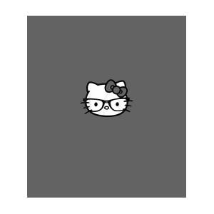 Hello Kitty Black and White Nerd Glasses Digital Art by Yuvraj Xinran -  Pixels