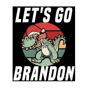 Let's Go Brandon Christmas Santa Tyrannosaurus White  Snapback