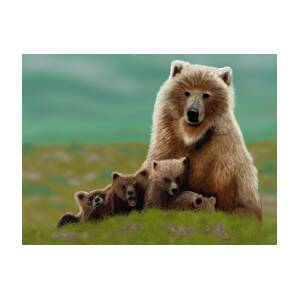 Mama Bear and Cubs by Stacey Purdy
