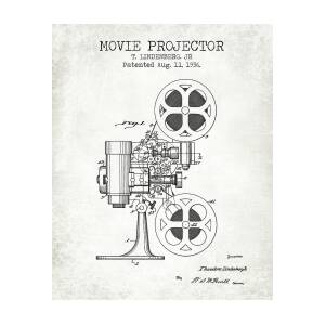 Movie Projector Patent Art Wooden Sign