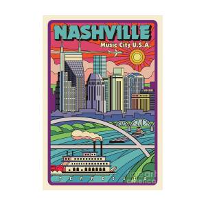 Nashville Poster - Vintage Pop Art Style Digital Art by Jim Zahniser - Fine  Art America
