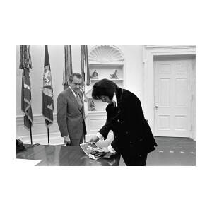 Richard Nixon meets Elvis Presley Autograph visits White House Framed Photo 