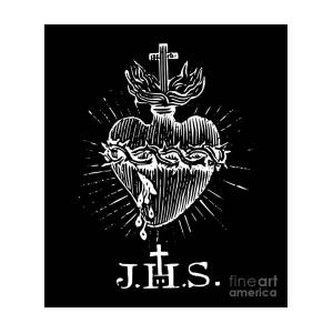 Sacred Heart of Jesus Engraving by Beltschazar
