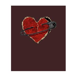Safety Pin Heart Punk Rock Emo Goth Painting by Ray Young - Fine Art America