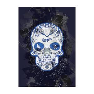 Skull Baseball Los Angeles Dodgers Drawing by Leith Huber - Pixels