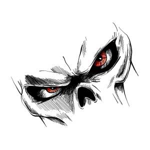 Skull with red eyes Cartoon Vector Image Digital Art by Dean Zangirolami -  Pixels