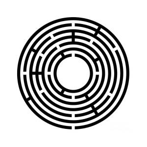Small black circular maze, radial labyrinth Weekender Tote Bag by Peter  Hermes Furian - Pixels
