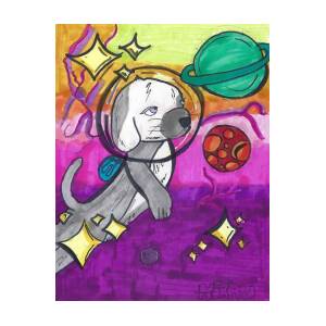 Space dog Mixed Media by Sejal and Kiran White - Pixels