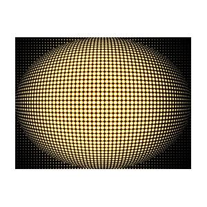 The illustration spotted circle 3D effect golden black background