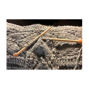 Wood Knitting Needles at Work by Georgina Mizzi