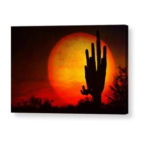 Giant Saguaro Cactus Lightning Strike Bw Acrylic Print by James BO Insogna