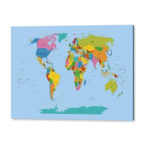 Musical Instruments Map of the World Map Acrylic Print by Michael Tompsett