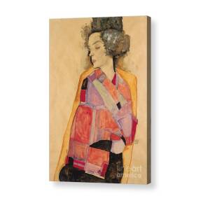 Seated Woman With Bent Knee Acrylic Print by Egon Schiele