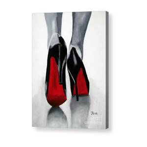 Louboutin At Midnight Black and White Acrylic Print by My Inspiration