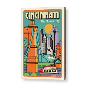 Cincinnati Poster - Vintage Pop Art Style Acrylic Print by Jim Zahniser Cincinnati Poster - Vintage Pop Art Style Acrylic Print by Jim Zahniser