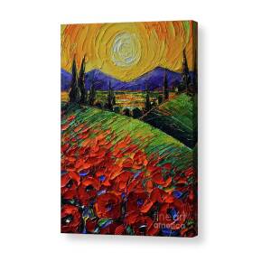 POPPIES SUNSET Palette Knife Acrylic Painting Mona Edulesco Painting by  Mona Edulesco - Fine Art America