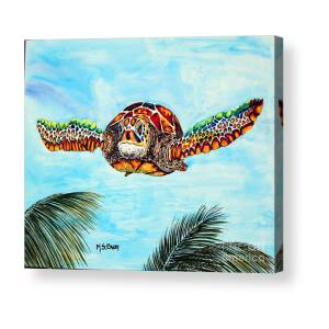 Myrtle The Turtle Acrylic Print by Maria Barry